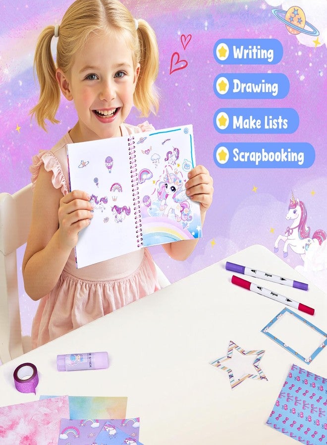 JoyCat DIY Journaling Kit with Storage Bag, Journal & Scrapbook Art Craft Set for Girls 8-12, Diary Stickers Supplies Birthday & Christmas Gift - Image 5